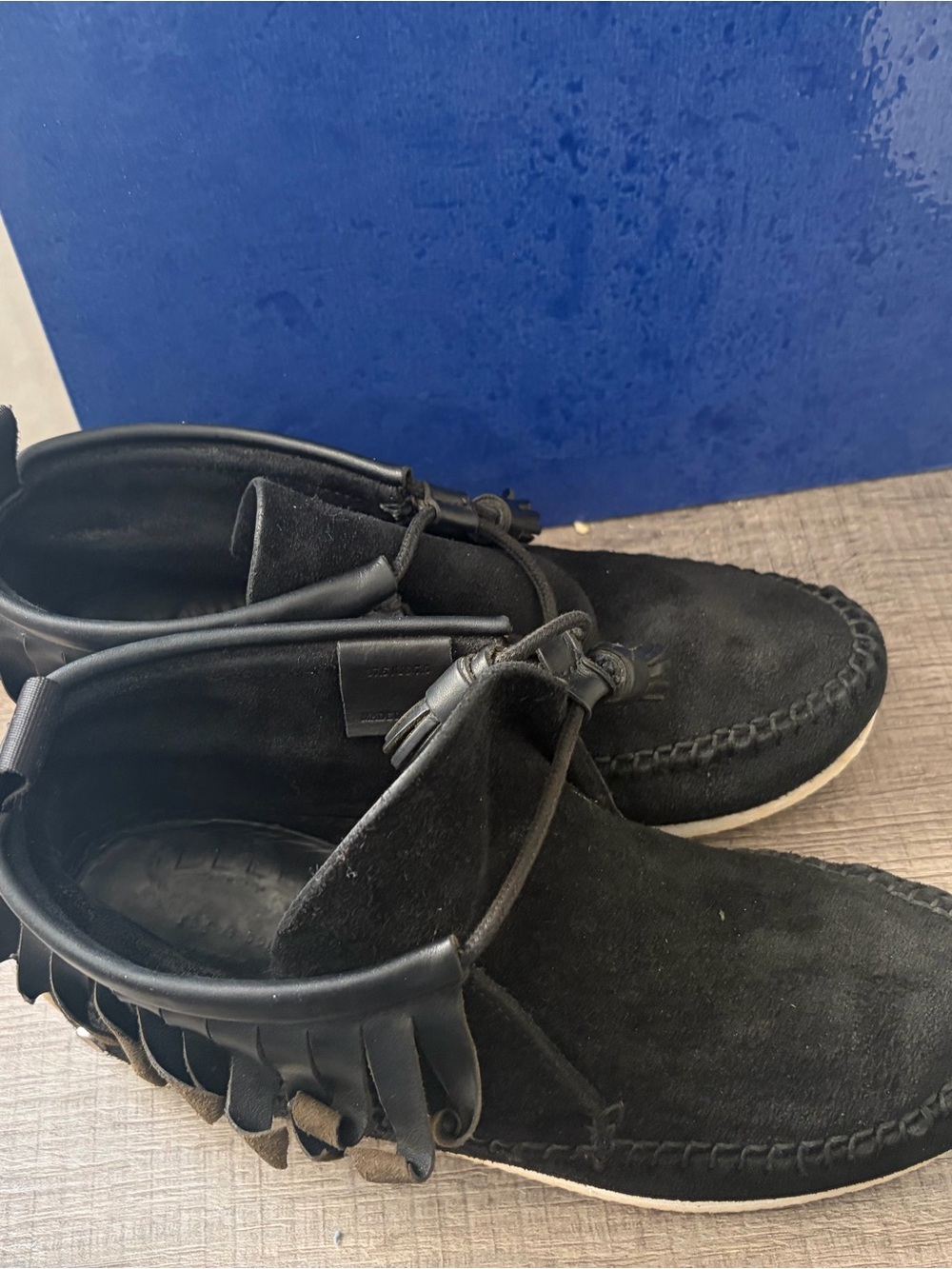 rag & bone Black Suede Chukka Fringe Boots